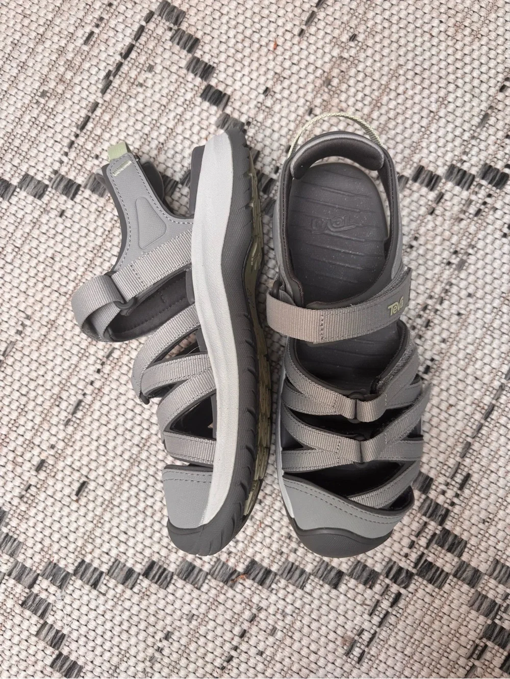 Teva Gray and Olive Strappy Hiking Sandals
